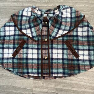 Janie and Jack 2T Girls Plaid Cape